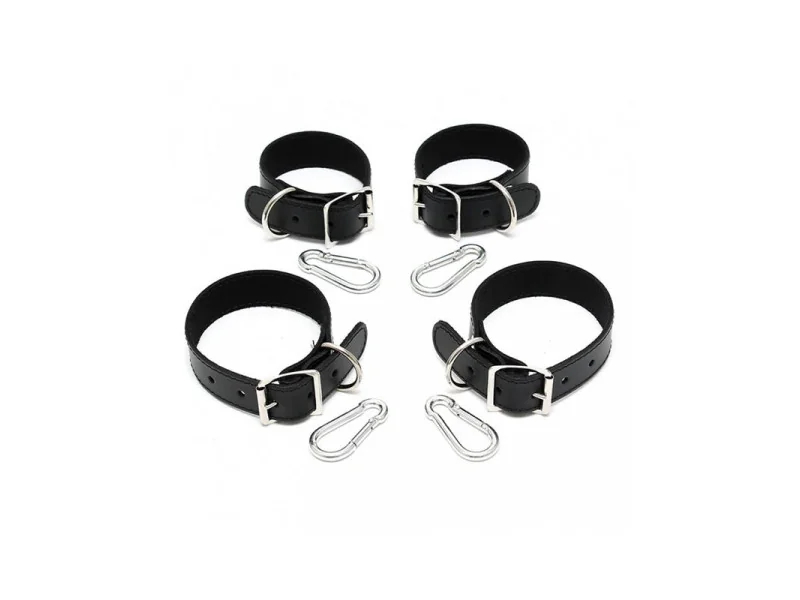 Set Esposas para Manos y Pies Cuero 25cm