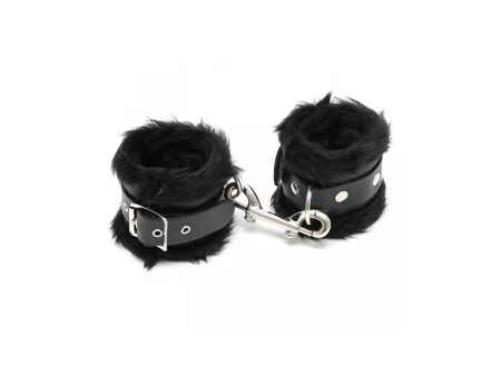 Esposas Cuero con Pelo Negro 7cm