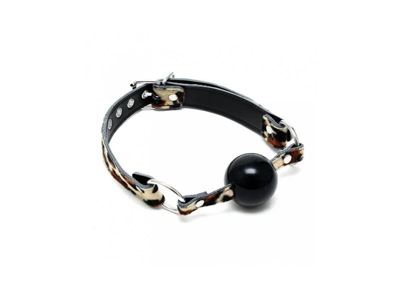 Mordaza con Estampado Leopardo Cuero y Silicona 44mm