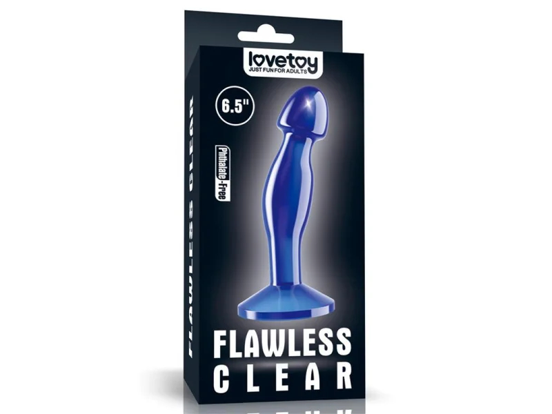 Plug Anal Flawless Azul Transparente 65