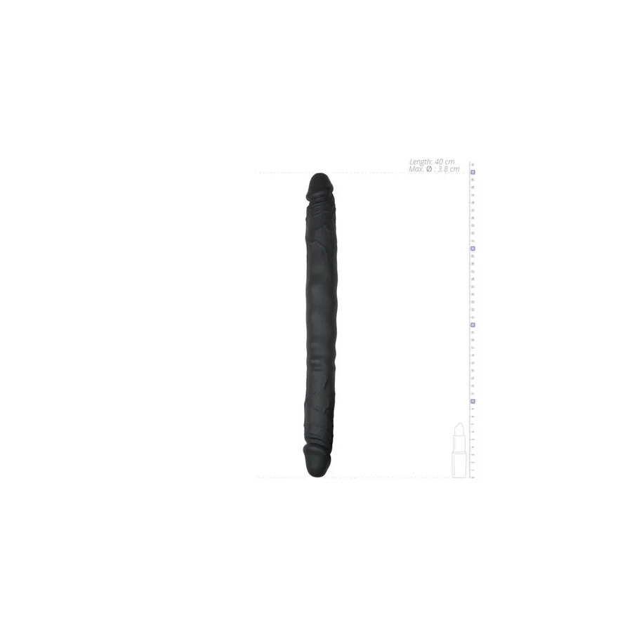 Dildo Doble Flexible Negro 40 cm