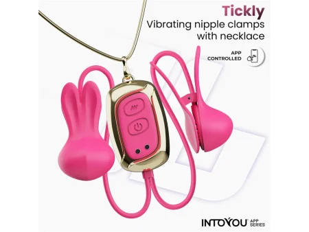 Tickly Pinzas para Pezones con Vibracion Control y Collar con APP