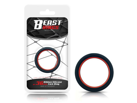 Anillo para el Pene 100 Silicona Solida 36 cm Rojo y Negro