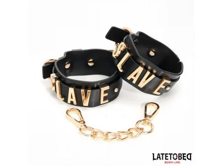 Esposas ESLAVE con Cadena Dorada Esposas ESLAVE con Cadena Dorada