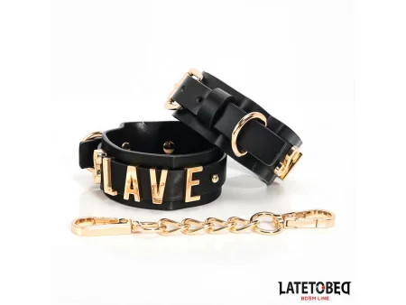 Esposas ESLAVE con Cadena Dorada Esposas ESLAVE con Cadena Dorada