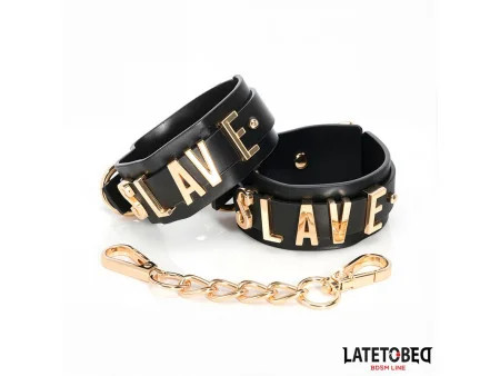 Esposas ESLAVE con Cadena Dorada Esposas ESLAVE con Cadena Dorada
