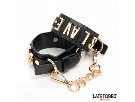 Esposas ESLAVE con Cadena Dorada Esposas ESLAVE con Cadena Dorada