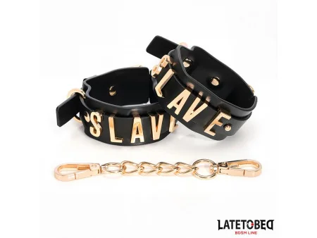 Esposas para Tobillos SLAVE con Cadena Dorada