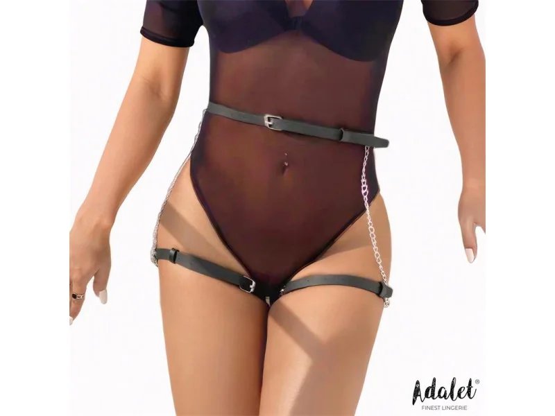 Oriana Cinturon Cuero Vegano con Cadenas Tall Unica