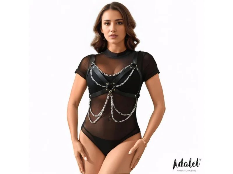 Noelle Arnes para Pecho Cuero Vegano con Cadenas Talla Unica Noelle Arnes para Pecho Cuero Vegano con Cadenas Talla Unica