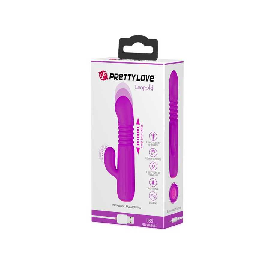 Leopold Vibrador con Funcion de Movimiento USB Silicona