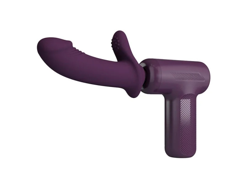 Dj Scholar Pistola de Masaje con Dildo Funcion Empuje Purpura