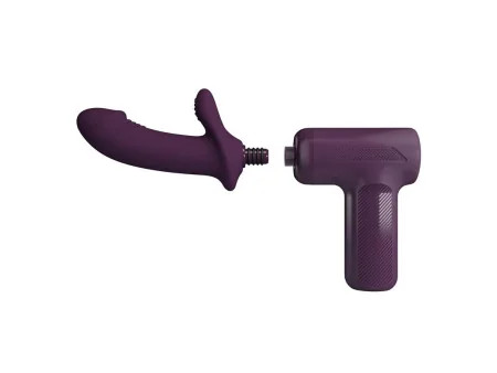 Dj Scholar Pistola de Masaje con Dildo Funcion Empuje Purpura