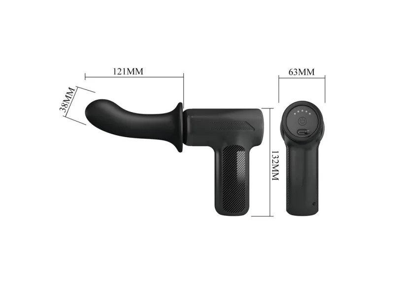 Dj Doctor Pistola de Masaje Dildo Funcion Empuje Negro