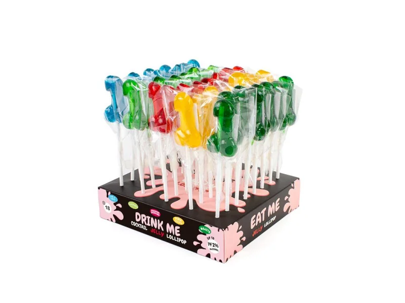Expositor Piruletas Pene Sabores con Alcohol 40 uds Expositor Piruletas Pene Sabores con Alcohol 40 uds