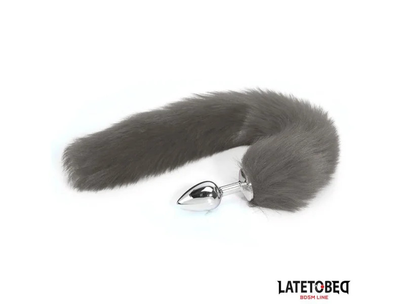 Plug Anal con Cola Gris 40 cm Plug Anal con Cola Gris 40 cm