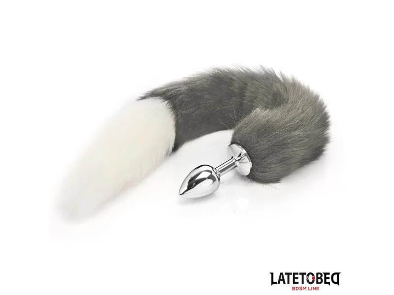 Plug Anal con Cola Blanco y Negro 40 cm Plug Anal con Cola Blanco y Negro 40 cm