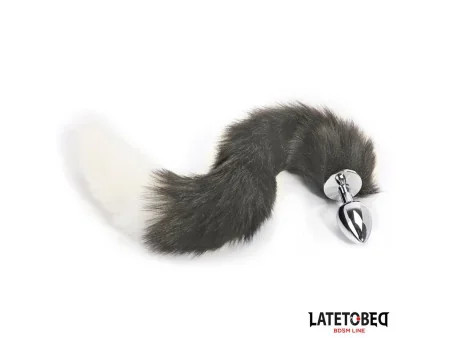 Plug Anal con Cola Blanco y Negro 40 cm Plug Anal con Cola Blanco y Negro 40 cm