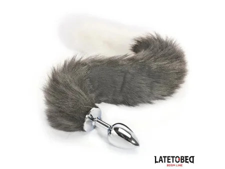 Plug Anal con Cola Blanco y Negro 40 cm Plug Anal con Cola Blanco y Negro 40 cm