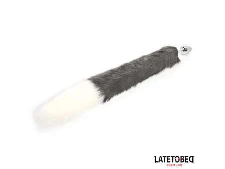 Plug Anal con Cola Blanco y Negro 40 cm Plug Anal con Cola Blanco y Negro 40 cm