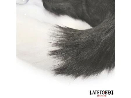 Plug Anal con Cola Blanco y Negro 40 cm Plug Anal con Cola Blanco y Negro 40 cm