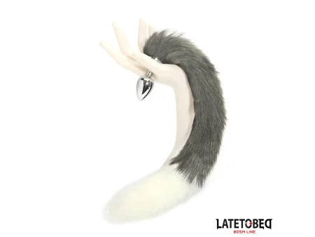 Plug Anal con Cola Blanco y Negro 40 cm Plug Anal con Cola Blanco y Negro 40 cm