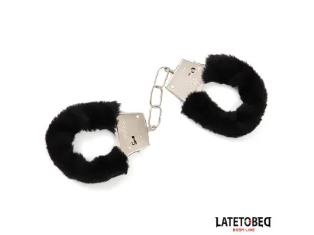 Esposas de Metal Furry con Pelo Negro