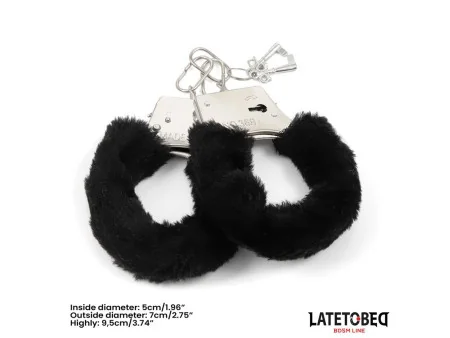 Esposas de Metal Furry con Pelo Negro
