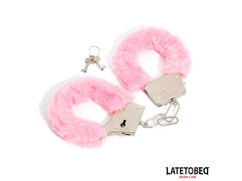 Esposas de Metal Furry con Pelo Rosa