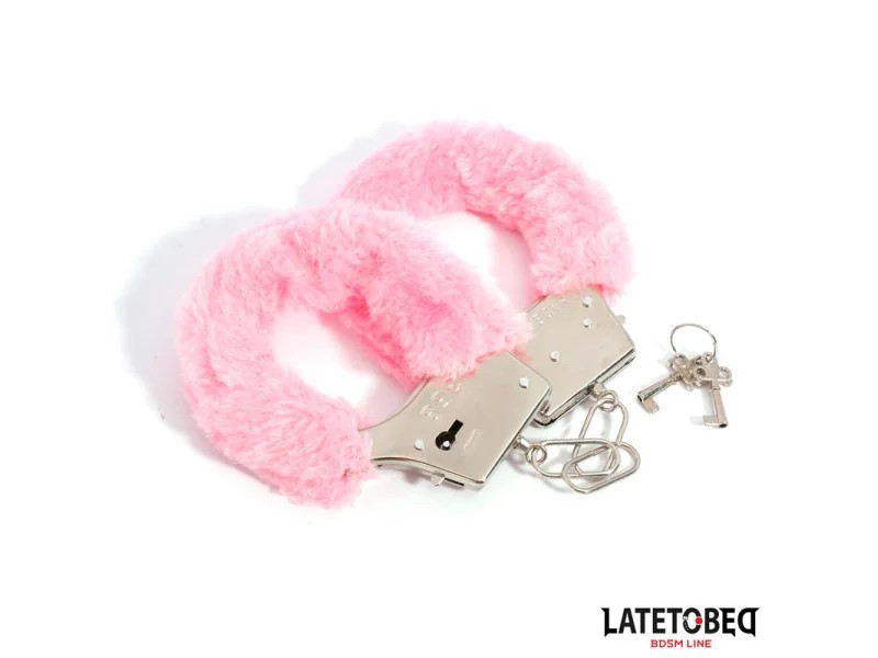 Esposas de Metal Furry con Pelo Rosa