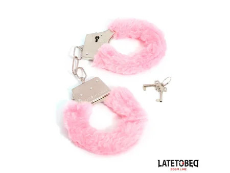 Esposas de Metal Furry con Pelo Rosa
