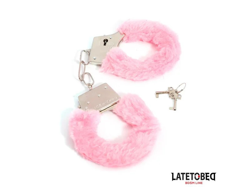 Esposas de Metal Furry con Pelo Rosa