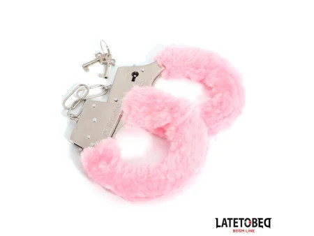 Esposas de Metal Furry con Pelo Rosa