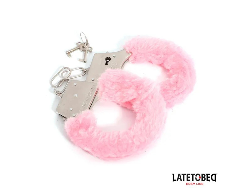 Esposas de Metal Furry con Pelo Rosa
