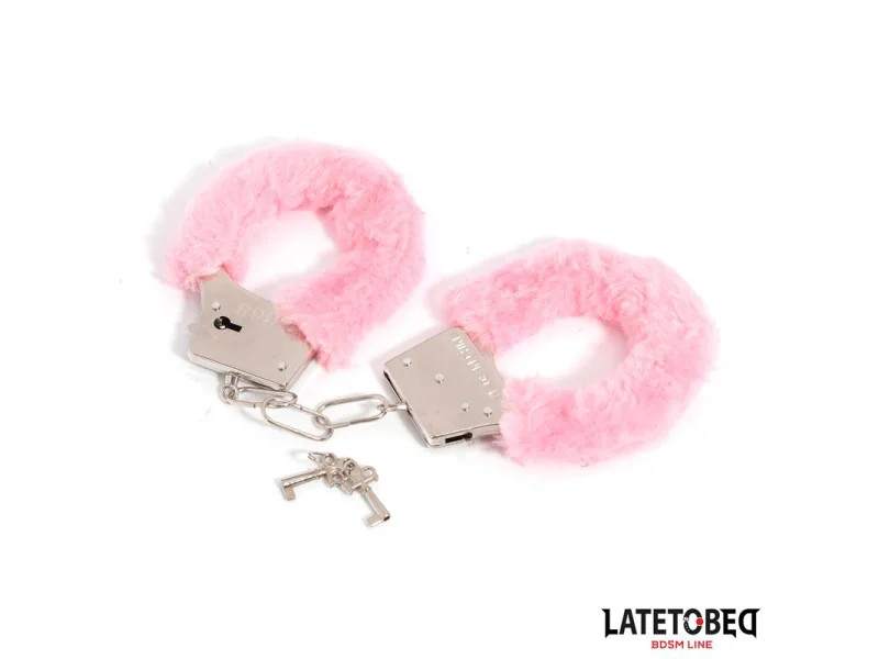 Esposas de Metal Furry con Pelo Rosa