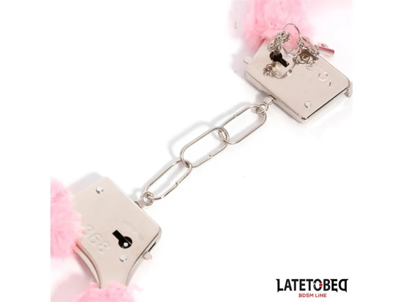 Esposas de Metal Furry con Pelo Rosa