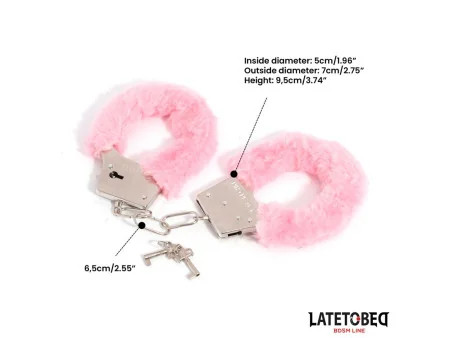 Esposas de Metal Furry con Pelo Rosa