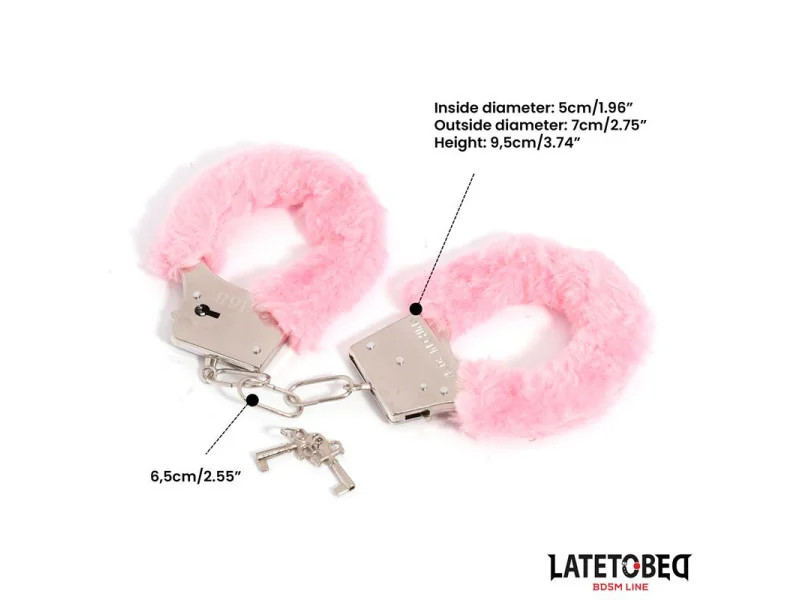 Esposas de Metal Furry con Pelo Rosa