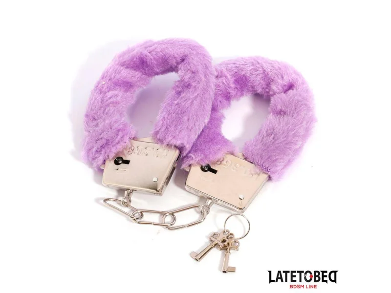 Esposas de Metal Furry de Pelo Purpura