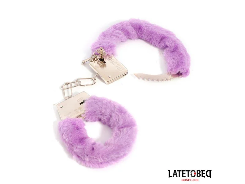 Esposas de Metal Furry de Pelo Purpura