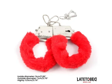 Esposas de Metal Furry con Pelo Rojo