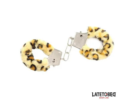 Esposas de Metal Furry con Pelo Animal Print Leopardo