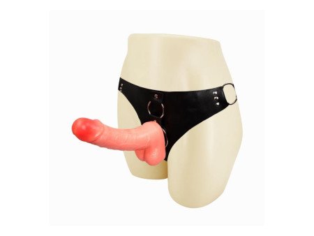 Arnes con Dildo y Testiculos Natural 183 cm Arnes con Dildo y Testiculos Natural 183 cm
