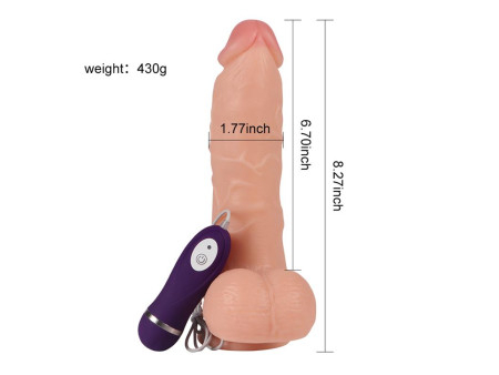 Vibrador Realista Control Remoto Adam 21 cm