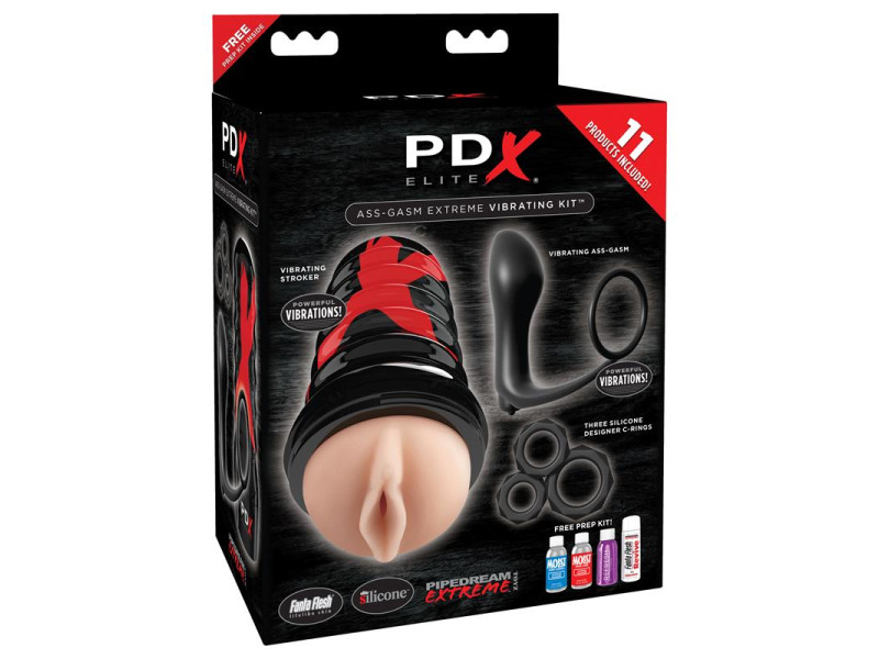 PDX Elite Kit Masturbador Vibrador Ass Gasm