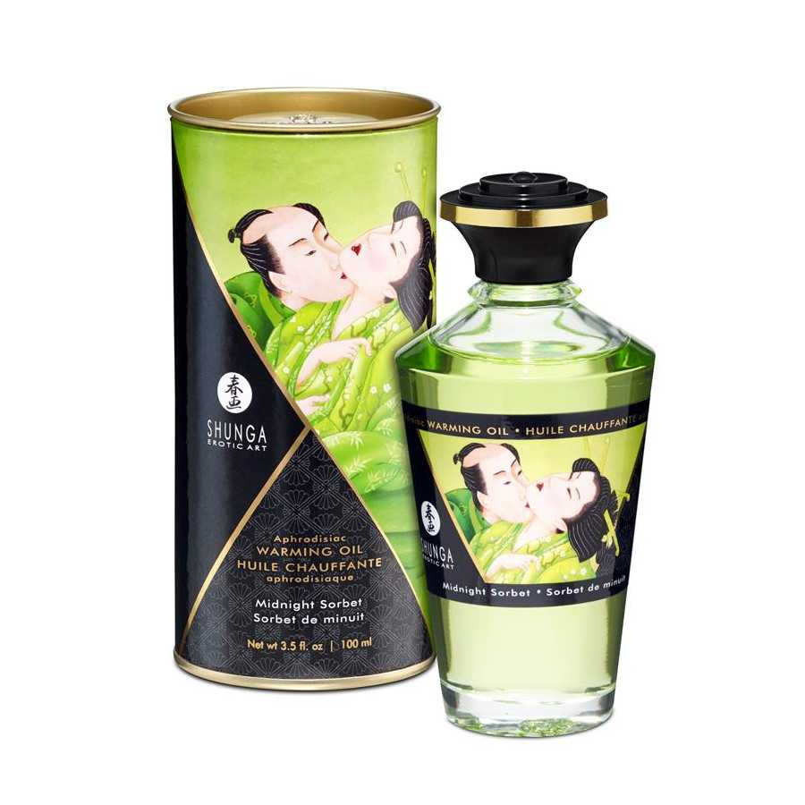 Shunga Aceite de Masaje Efecto Calor Aroma Sorbete de Medianoche