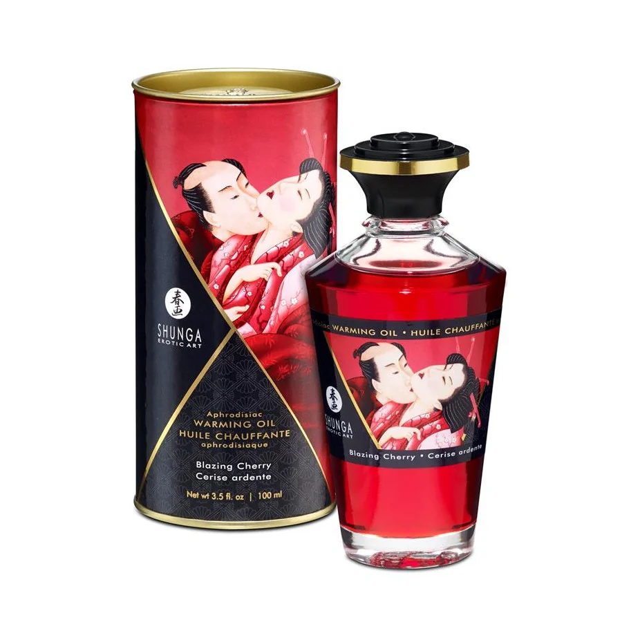 Shunga Aceite de Masaje Efecto Calor Cereza Ardiente Shunga Aceite de Masaje Efecto Calor Cereza Ardiente