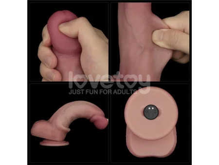 Dildo con Vibracion Piel Deslizante Silicona Dual Layer 8