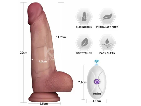 Dildo con Vibracion Piel Deslizante Silicona Dual Layer 8