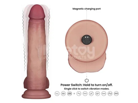 Dildo con Vibracion Piel Deslizante Silicona Dual Layer 85